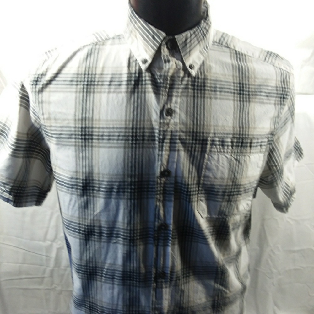 columbia plaid shirt sleeve short Sz M